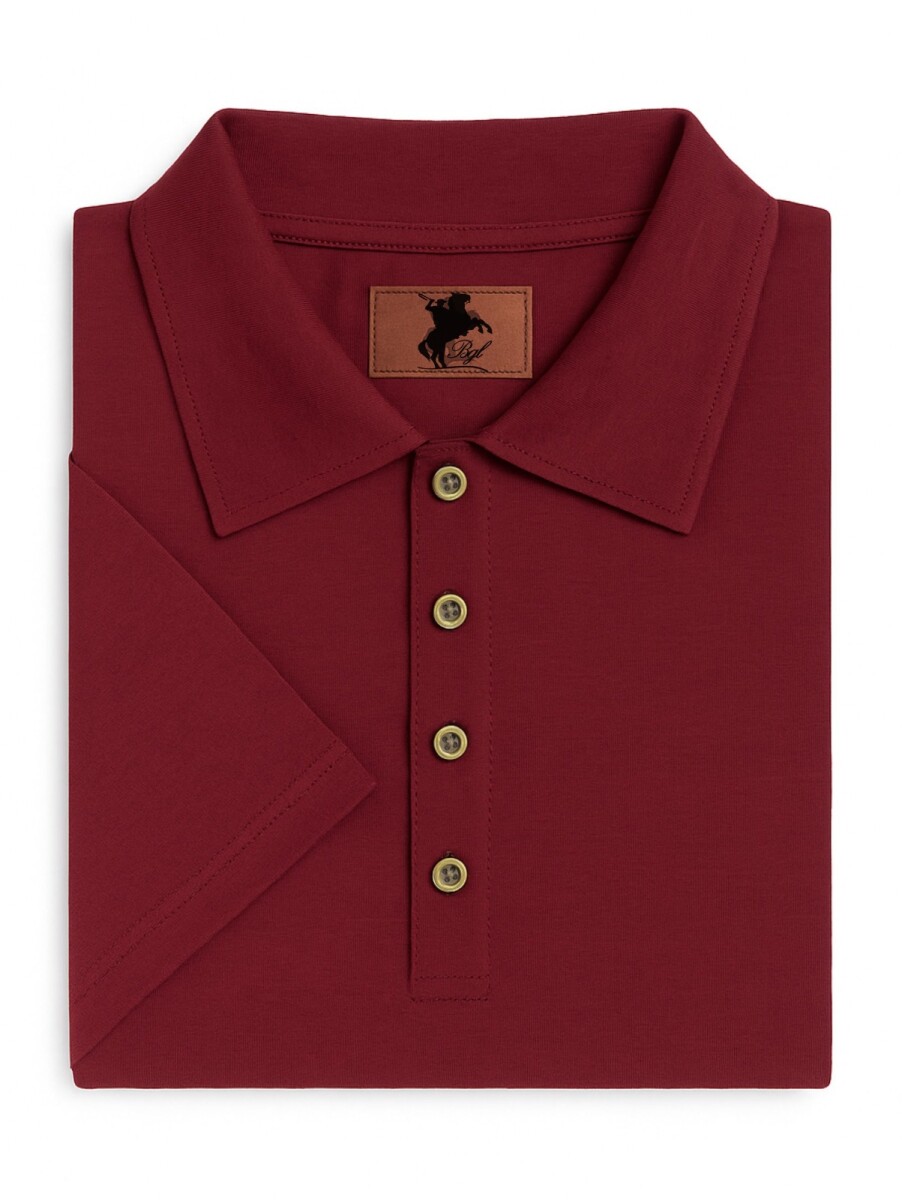 Remera tipo polo dama bagual - BORDO 