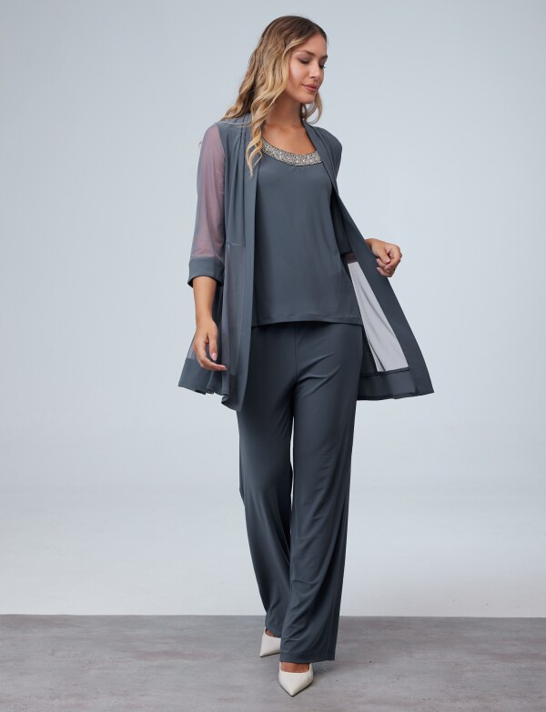 Set Blusa, Pantalón & Chaqueta GRIS OSCURO