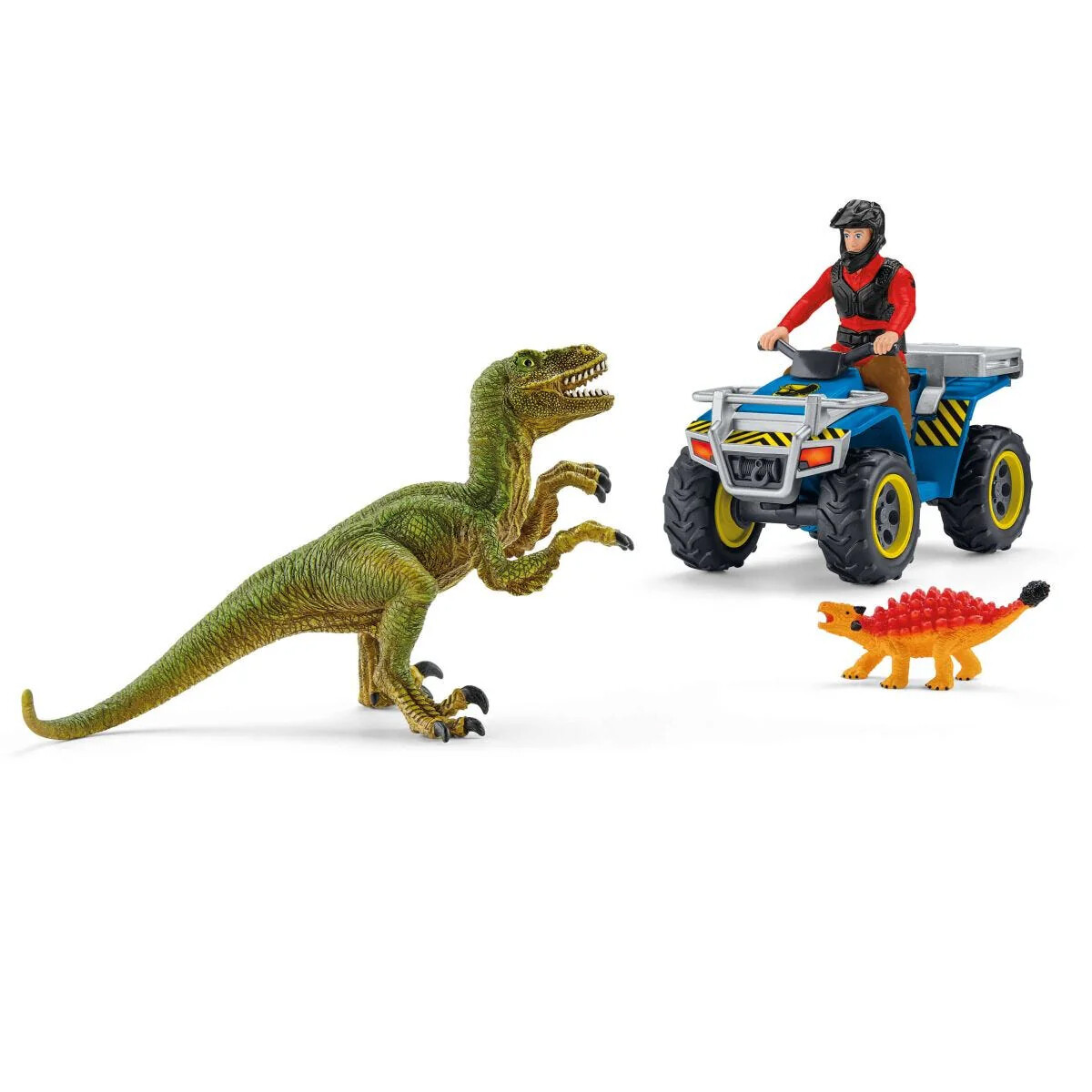 Huida en quad de un velociraptor Schleich 