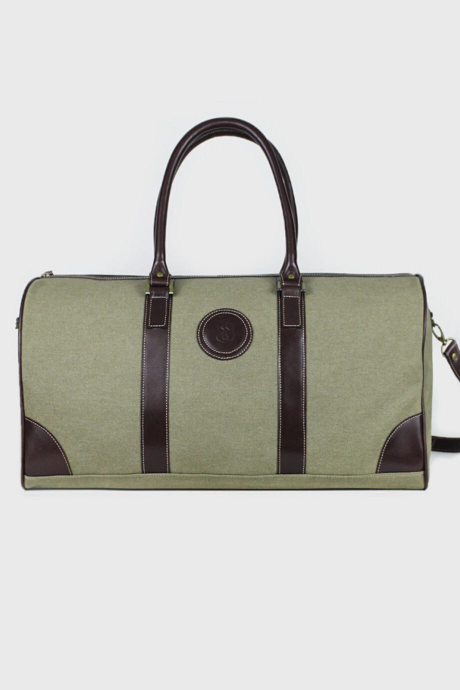 Bolso Cuero y Lona Federico Verde