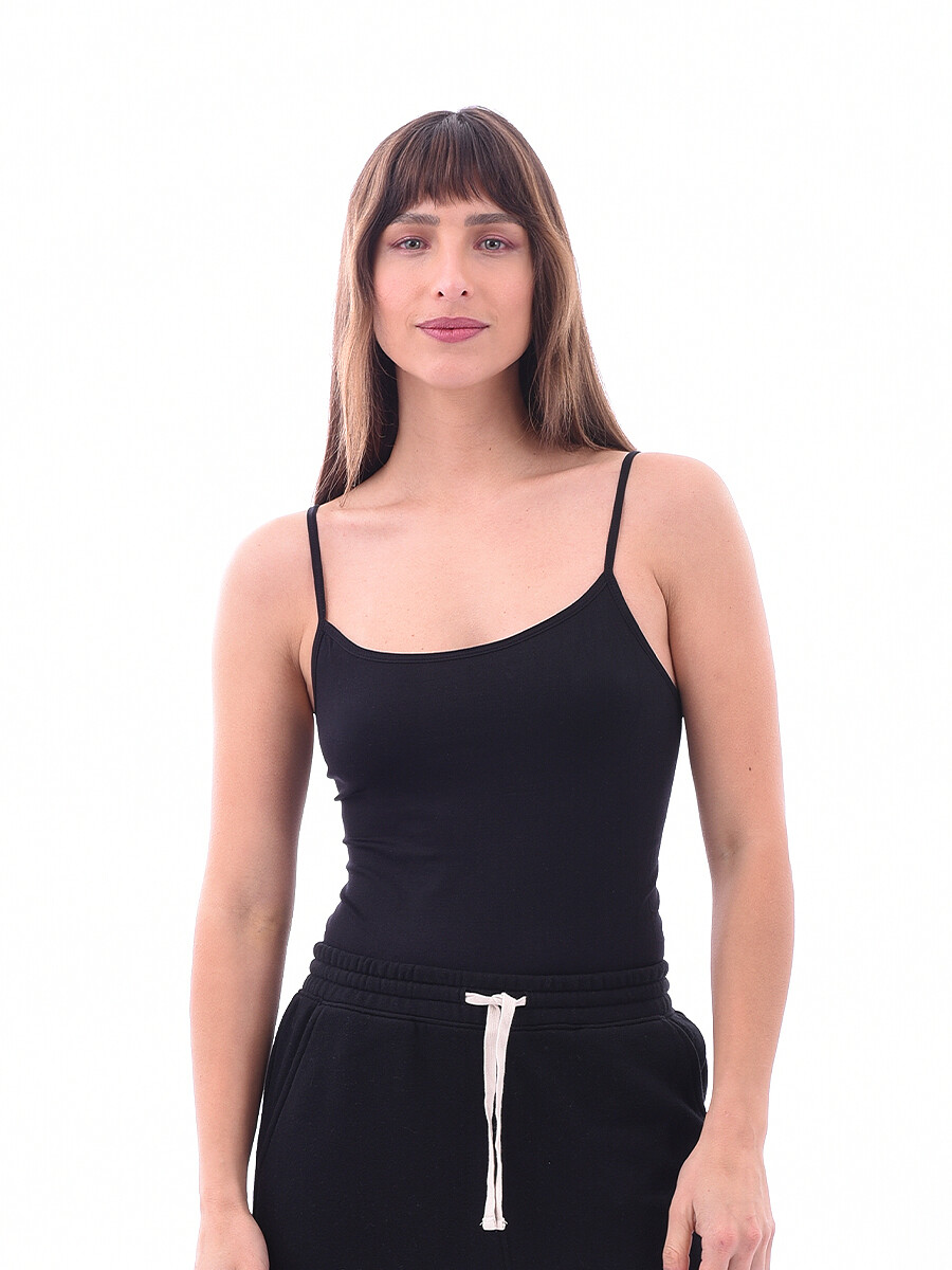 MUSCULOSA BÁSICA SEAMLESS - NEGRO 