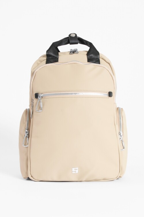 Mochila porta laptop beige