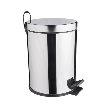 PAPELERA CILINDRICA DE BAÑO BRILLO 21CM DIAMETRO CROMO CROMO