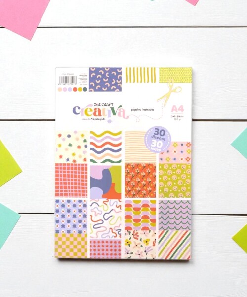 Block c/30 h. Pap.ilustrados doble faz ibi craft - 21x30cms - 180grs. - 15 diseños Block c/30 h. Pap.ilustrados doble faz ibi craft - 21x30cms - 180grs. - 15 diseños