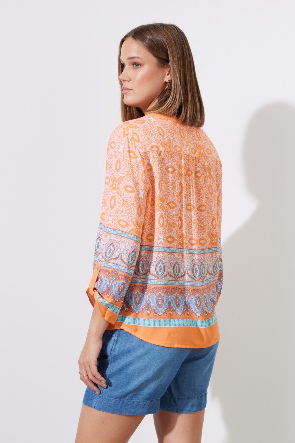 Blusa Shibori ANARANJADO/MULTI