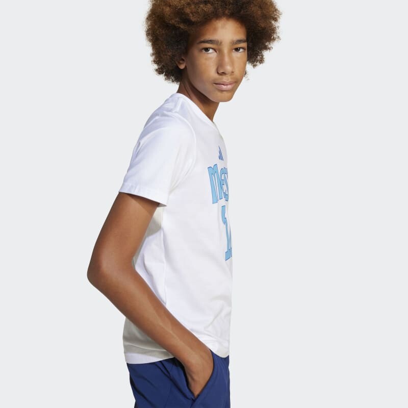 Remera Adidas Messi Nombre y Número Blanco