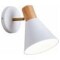 Aplique Estilo Nórdico Metal Blanco Con Detalle Madera Blanco