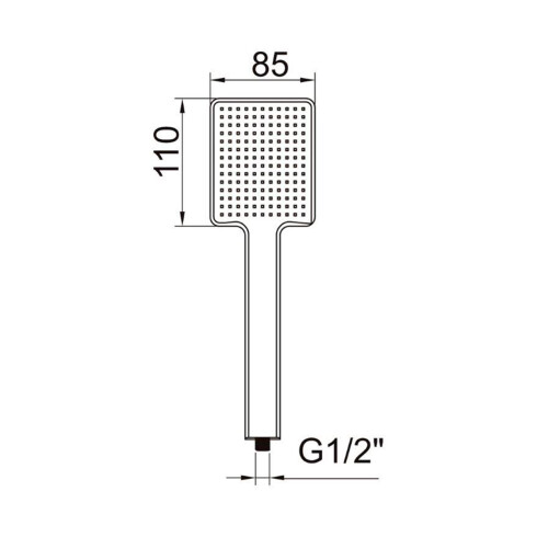 GRIFERIA TELEFONO CUADRADO NEGRO MATE ABS BAÑO 85X110MM NEGRO
