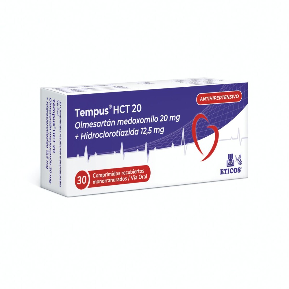 TEMPUS HCT 20 MG CJ X COMPR. REC. única