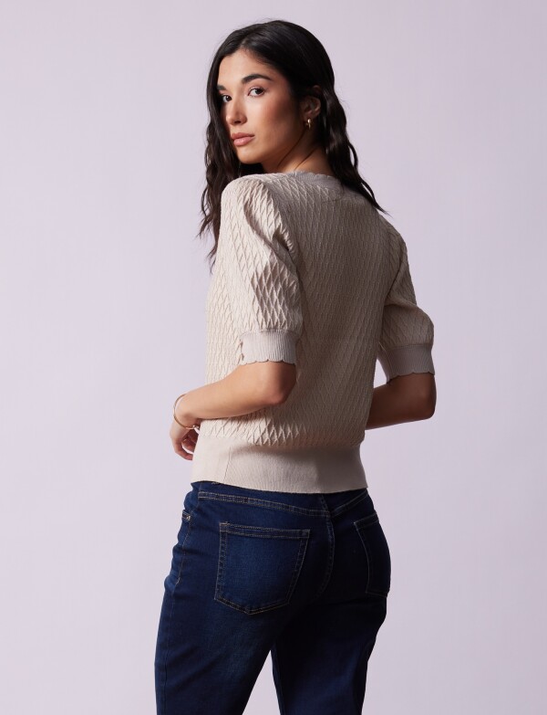 Cardigan Rombos BEIGE
