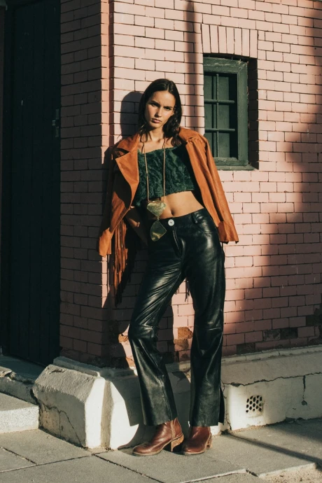Leather jeans