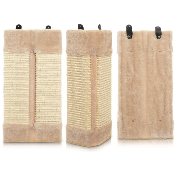 Rascador Gato Sillon Amurar Pared Tornillos Pom Pom Grande Variante Color Beige