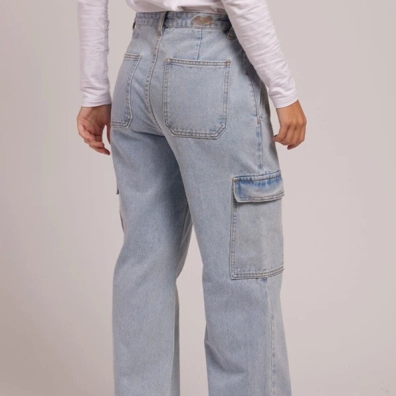 Pantalon Dama Jean Cargo Rusy Azul Claro