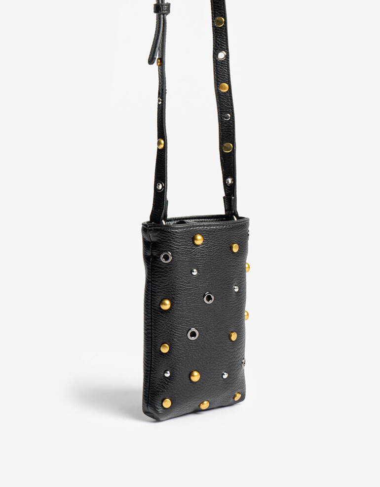 Marro chica varios Portacelular Con Tachas Mixplating - Negro