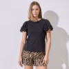 Remera Algodon Broderie NEGRO