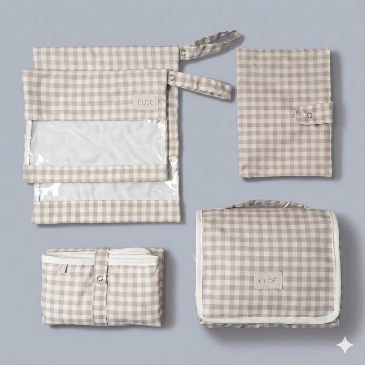 Set Para Paseos - Vichy Gris 