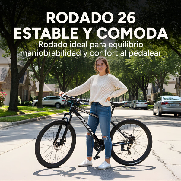 Bicicleta Phdrix Montaña Mtb Rod 26 Frenos De Disco 21 Veloc Negro 1