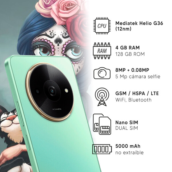 Xiaomi Redmi A3 4/128 Gb 4g VERDE CLARO