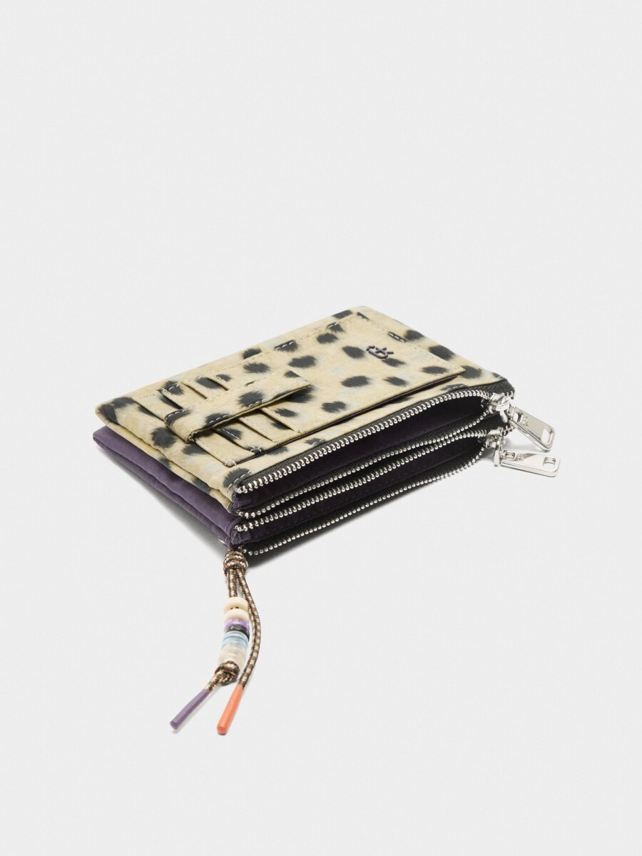 Tarjetero De Nylon Estampado Animal violeta