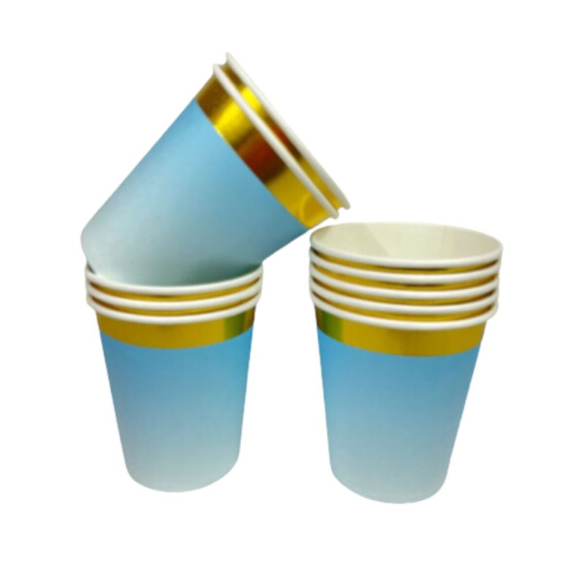 Vaso Descartable Degrade Pastel x10 - Celeste 