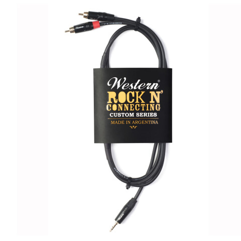 Cable Western en Y Mini Plug stereo 3.5mm-2 RCA 3 mts Unica
