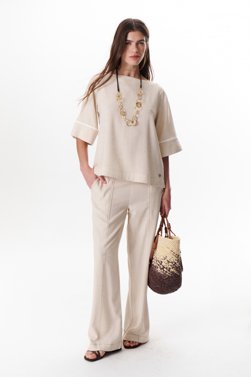 BLUSA LINO ATAR BEIGE