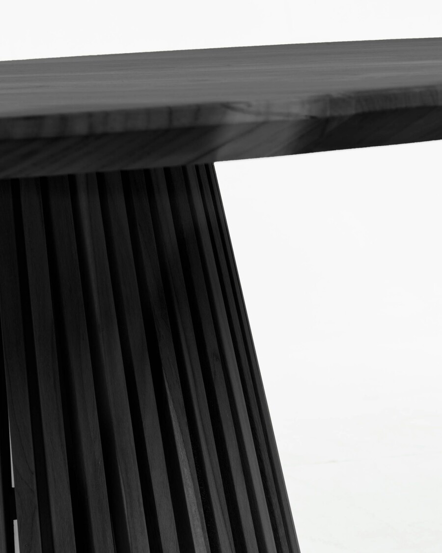 Mesa Jeanette madera maciza de mindi negro Ø 120 cm Mesa Jeanette madera maciza de mindi negro Ø 120 cm