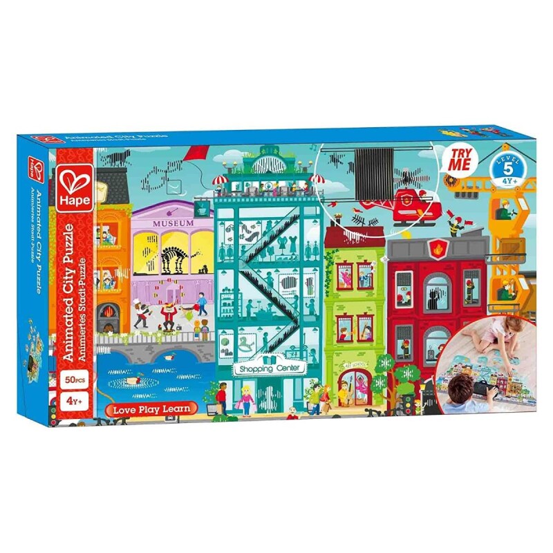 Puzzle Animado de la Ciudad Hape 50 Pzas Puzzle Animado de la Ciudad Hape 50 Pzas