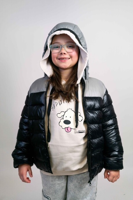 Campera Infantil con Capucha Negro
