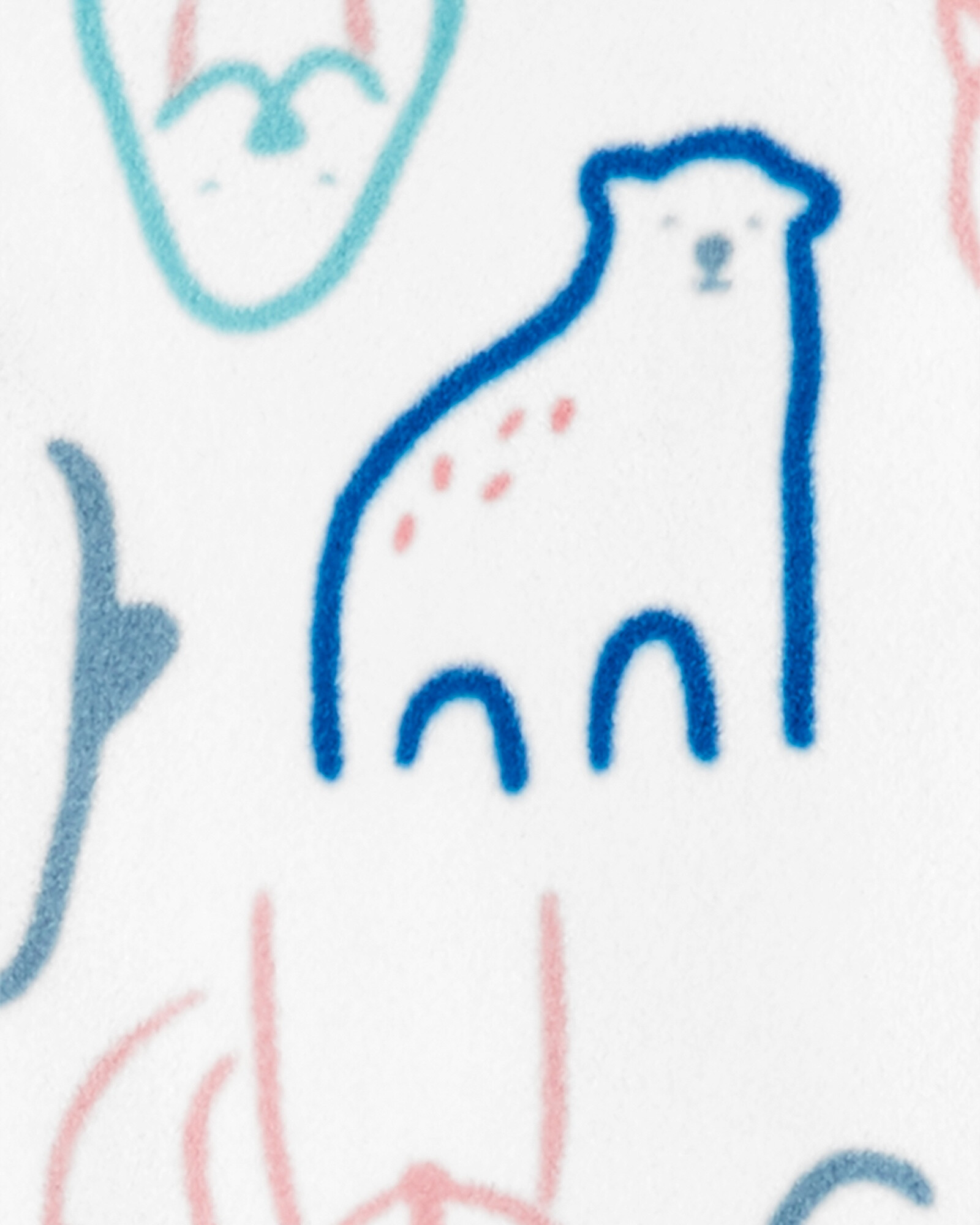 Pijama una pieza de micropolar, con pie, diseño animales. Talles 12-24M Pijama una pieza de micropolar, con pie, diseño animales. Talles 12-24M