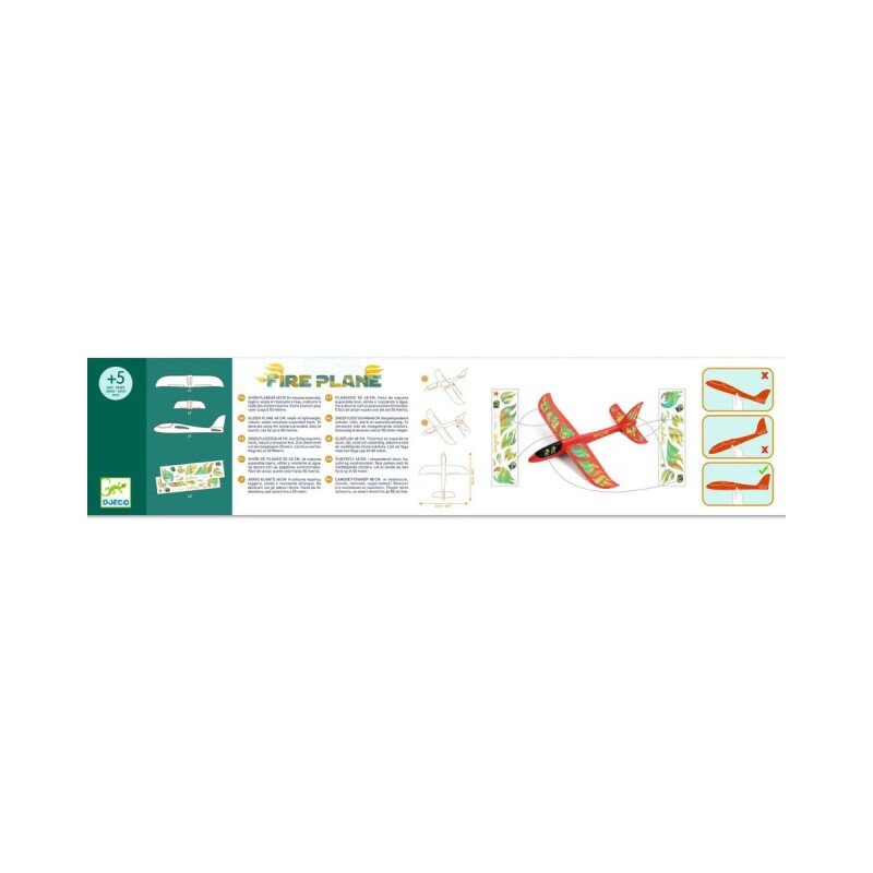Avión planeador de bomberos para ninos Djeco 5+ Avión Planeador De Bomberos Para Ninos Djeco 5+