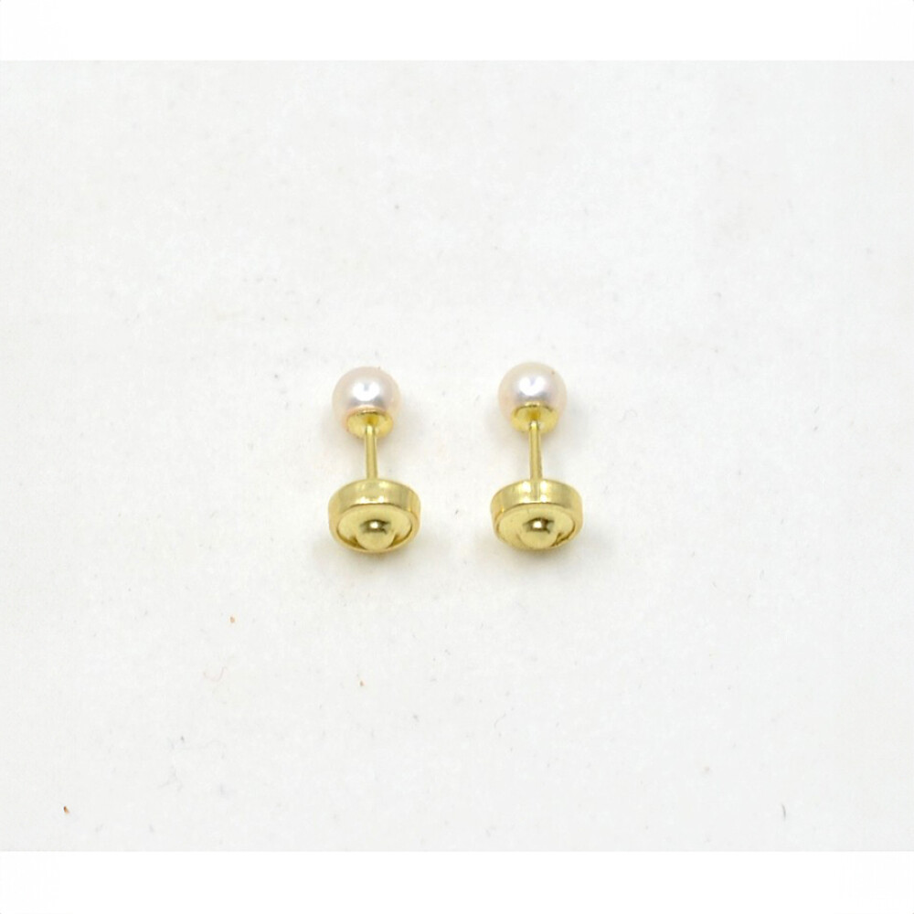 4 a 4,5 mm Abridores en Oro 18 K Con Perlas De Cultivo 4 a 4,5 mm Abridores en Oro 18 K Con Perlas De Cultivo