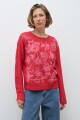 Sweater bordado floral rojo