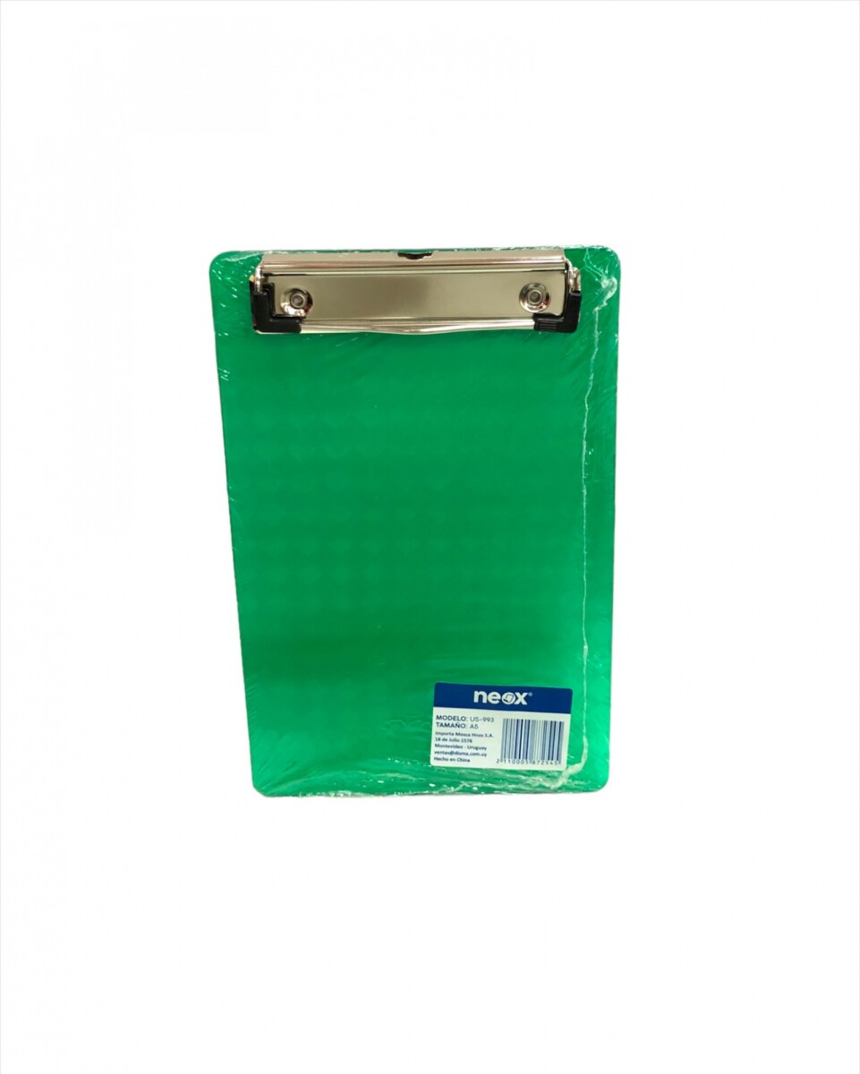 Tabla Neox A5 con Aprieta papel Transparente - Verde 