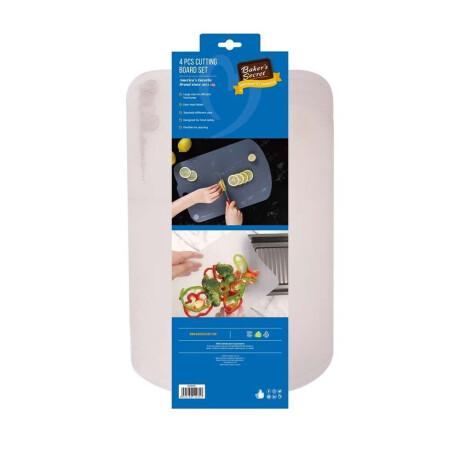 Set 4 Tablas De Picar Plastico 20X38Cm Transparente