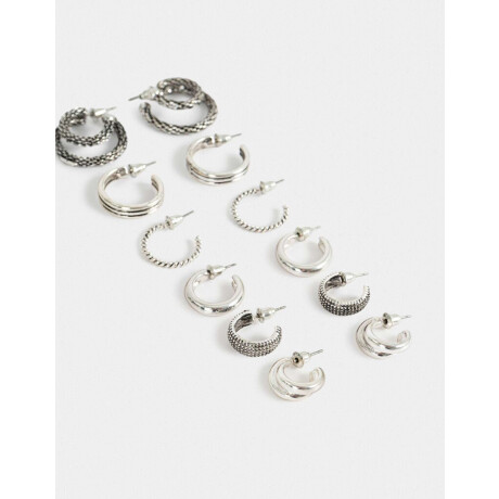 Set De Argollas Plateado