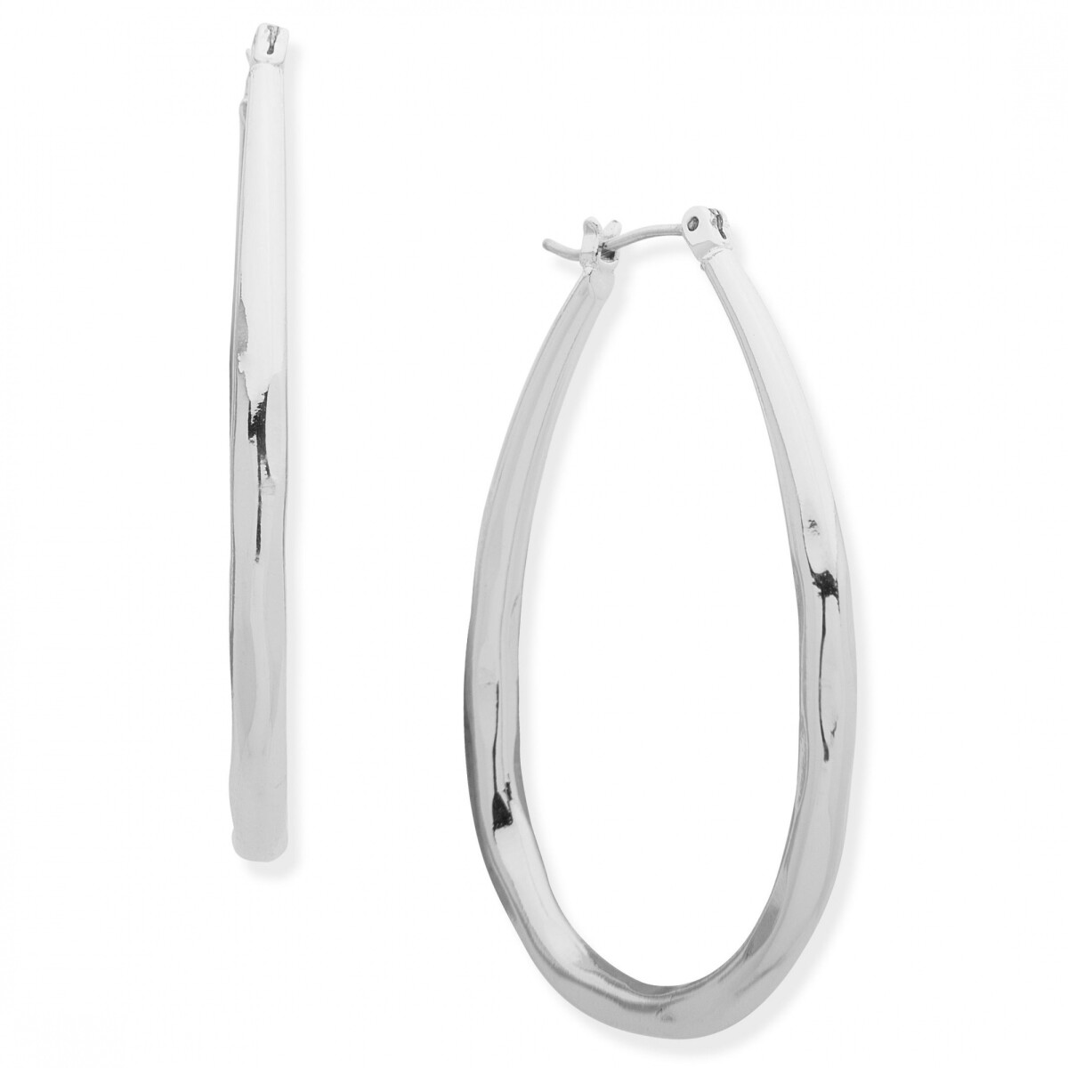 Pe 44Mm Teardrop Hoop - Silver 