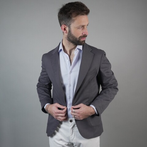SACO GABARDINA GRIS