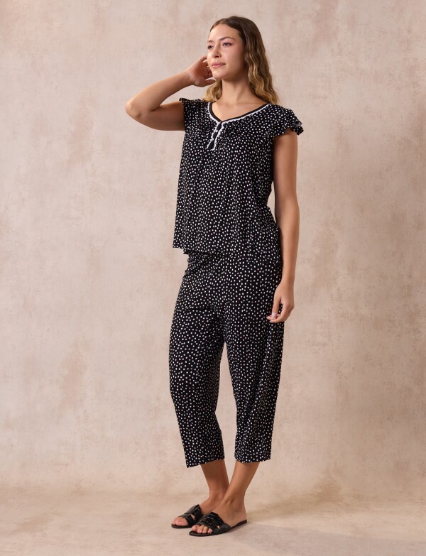 Pijama C/capri NEGRO/MULTI