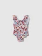 Traje De Baño Estampado Flores Coral