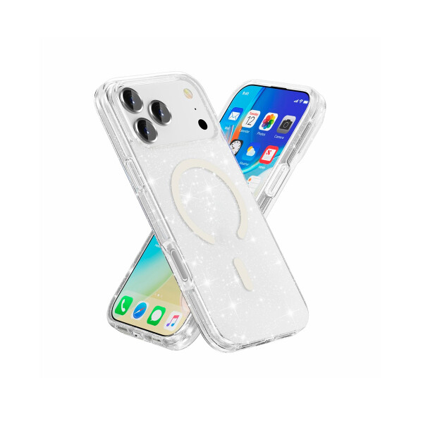 Protector para iPhone 17 Pro Max MagSafe glitter transparente Protector Para Iphone 17 Pro Max Magsafe Glitter Transparente