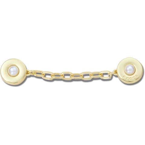 Jibbitz Gold Chain with Pearl Rivets Multicolor
