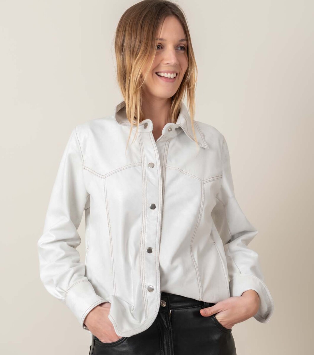 Camisa fio larga - Gastada blanca 