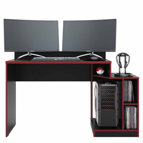 Escritorio Gamer Play Negro con Rojo 001