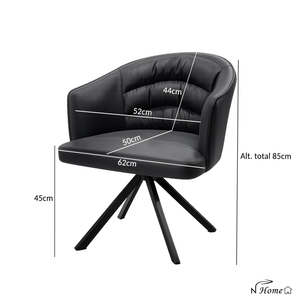 Sillón Acolchonado Base Aluminio Giratoria Superior Fuerte Marrón