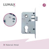 Cerradura Puerta Interior Metal Con 3 Llaves Lumax Plateado