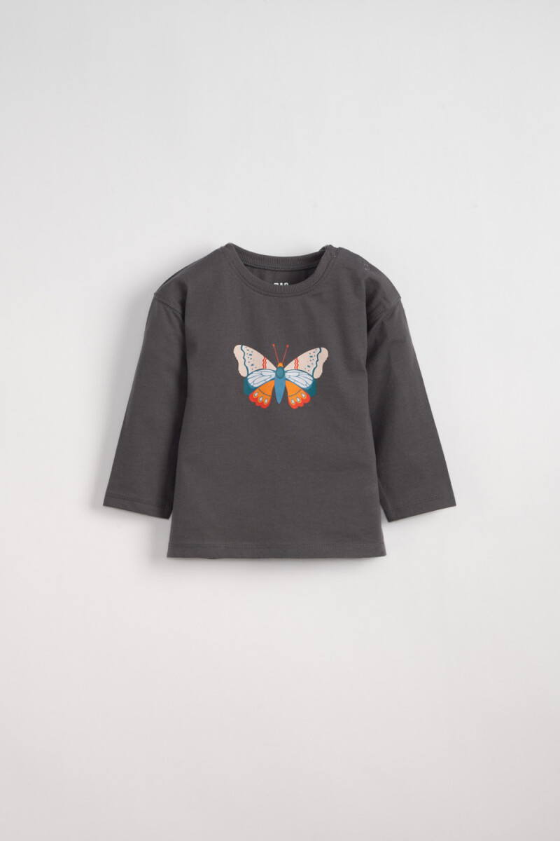 Remera estampa Gris Oscuro