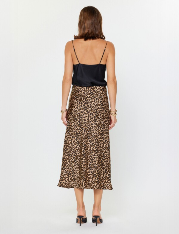 Falda Maxi Animal Print NEGRO/BEIGE