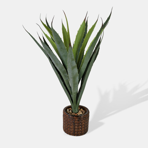 PLANTA ARTIF VERDE C/MACETERO MARRON 11X50CM Unica