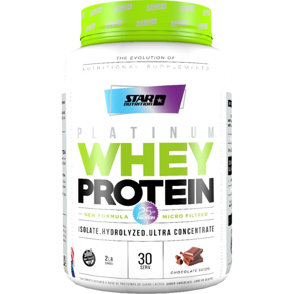 Platinum Whey Protein Star Nutrition Sabor Chocolate 2 Lbs. 